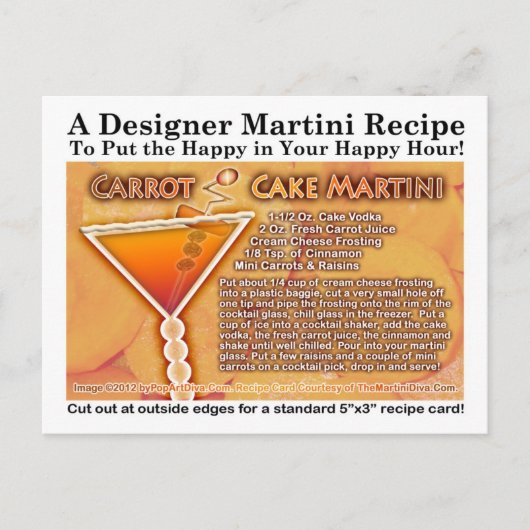 Carrot Cake Martini Recept Briefkaart (Voorkant)