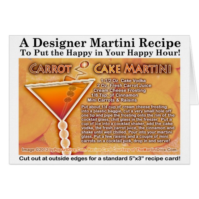 Carrot Cake Martini Recipe Wenskaart (Voorkant Horizontaal)