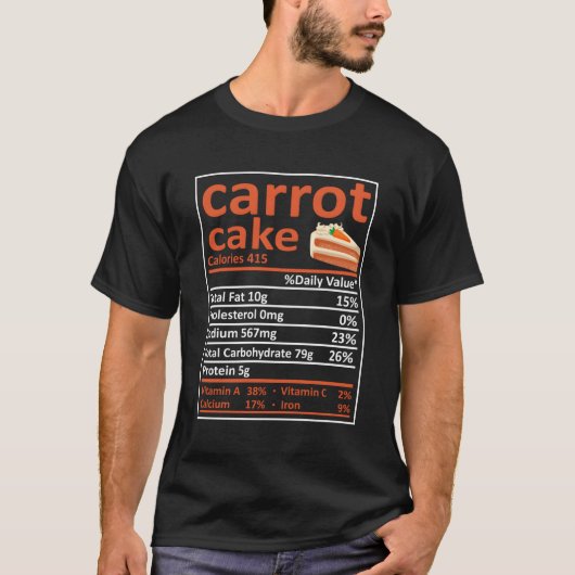 Carrot Cake Nutrition Family Matching Cool Thanksg T-shirt (Voorkant)