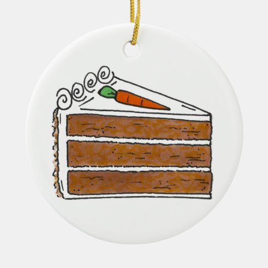 Carrot Cake Slice Cream Cheese Frosting Bakery Keramisch Ornament (Voorkant)