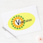 Carrot Circle Sun Vegetarian Ovale Sticker (Envelop)