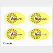 Carrot Circle Sun Vegetarian Ovale Sticker (Vel)