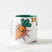 Carrot Comic Classic Mok Twee Tone Groen Interieur (Voorkant links)