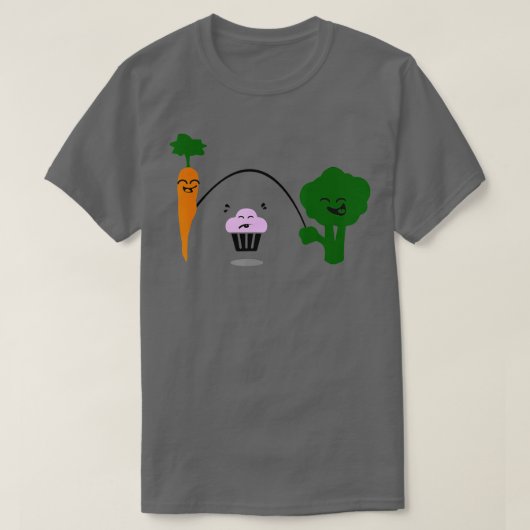 Carrot Cupcake Broccoli Funny Jump Rope Fitness T-shirt (Design voorkant)