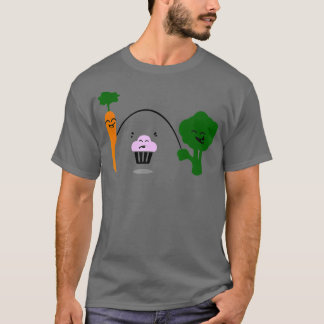 Carrot Cupcake Broccoli Funny Jump Rope Fitness T-shirt