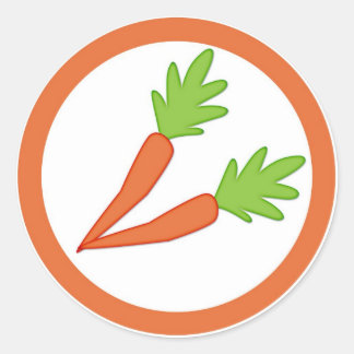 Carrot flavour cirkel sticker labels