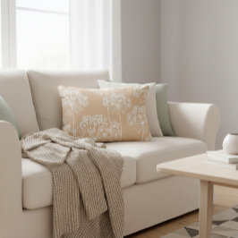 Carrot Flower Silhouette Soft Beige Throw Pillow Accent Kussen