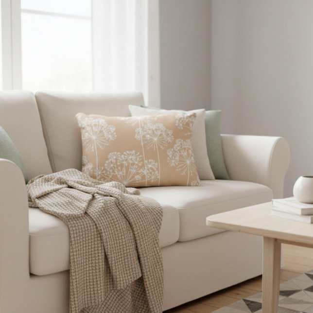 Carrot Flower Silhouette Soft Beige Throw Pillow Accent Kussen (Creator heeft geüpload)