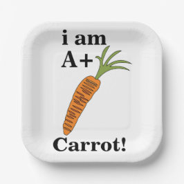 Carrot I am A+ Grappig Wortelfeest Papieren Bordje