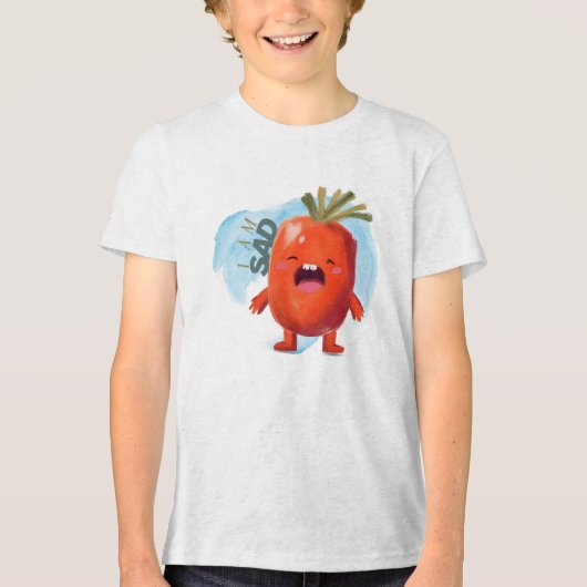 Carrot Ik ben verdrietig Tri-Blend Shirt (Voorkant)