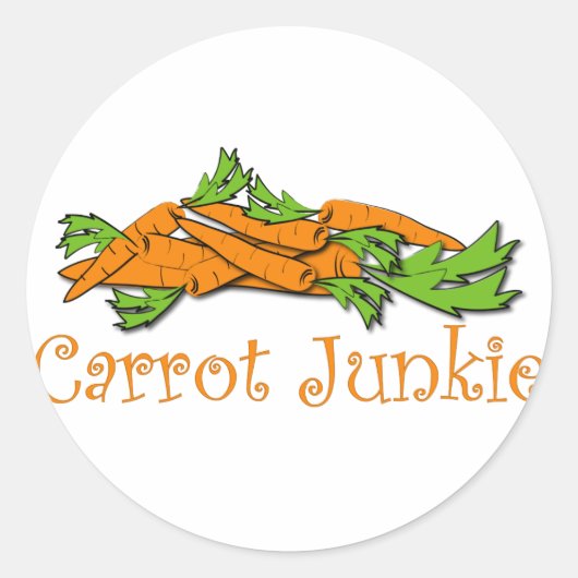 Carrot Junkie Ronde Sticker (Voorkant)