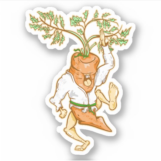 CARROT KARATE KICK STICKER (Voorkant)