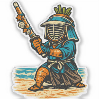 Carrot Kendo Beach Dojo — Vintage Summer Training  Sticker