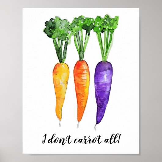 Carrot Kitchen Waterverf Art Print Pun (Voorkant)