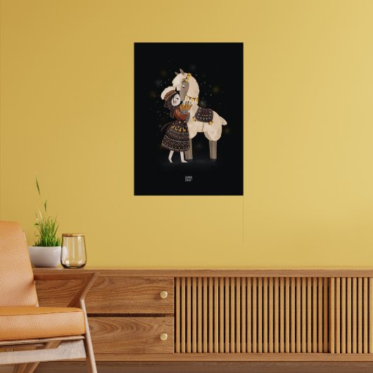 CARROT LAMA door Alexandra Dikaia Poster (Woonkamer 2)