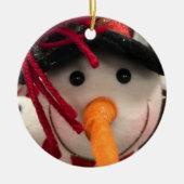 "CARROT NOSED SNOWMAN ORNAMENT** EN GIFT KERAMISCH ORNAMENT (Voorkant)