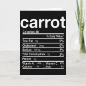 Carrot Nutrition Facts Funny Thanksgiving Christma Kaart (Voorkant)