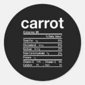 Carrot Nutrition Facts Funny Thanksgiving Christma Ronde Sticker (Voorkant)