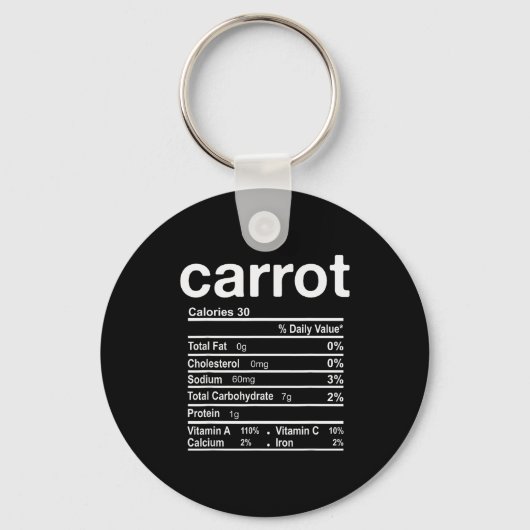 Carrot Nutrition Facts Funny Thanksgiving Christma Sleutelhanger (Voorkant)