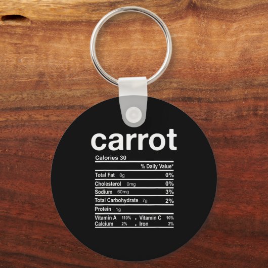 Carrot Nutrition Facts Funny Thanksgiving Christma Sleutelhanger (Voorkant)