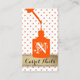 Carrot Oranje Nail Salon Dot Background Gold Visitekaartje