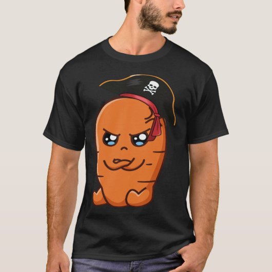 Carrot Pirate Vegan Food T-shirt (Voorkant)