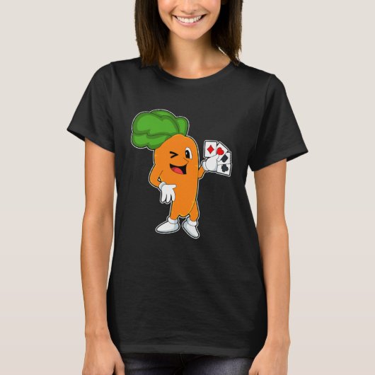 Carrot Poker Poker cards Card game T-shirt (Voorkant)