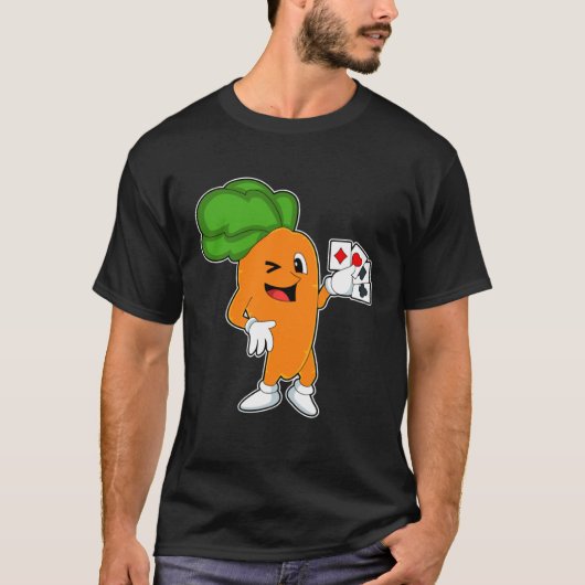 Carrot Poker Poker cards Card game T-shirt (Voorkant)