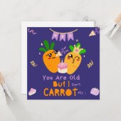 Carrot Pun Birthday - Funny Happy Birthday - Dank Kaart (Voorkant / Achterkant in situ)