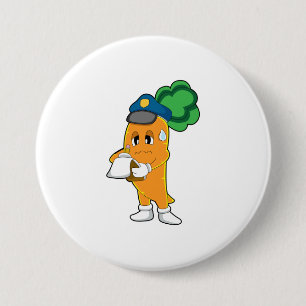 Carrot Traffic warden Parking-ticket Ronde Button 7,6 Cm
