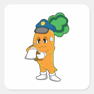 Carrot Traffic warden Parking-ticket Vierkante Sticker