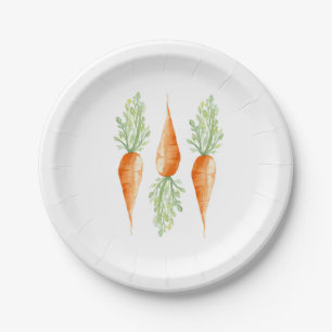 Carrot Trio Organische Veggies Papieren Bordje
