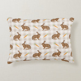 Carrots And Hare Bunnies Spring Easter Beige Accent Kussen