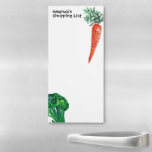Carrots Broccoli Waterverf Aangepaste winkellijst Magnetisch Notitieblok<br><div class="desc">Maak uw boodschappenlijstjes in stijl met dit aanpasbare boodschappenwagentje notitieblok. Verander de tekst aan uw behoeften. Bekijk mijn winkel voor meer!</div>
