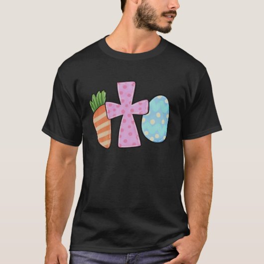 Carrots Leopard Bunny Hunt Egg Cross Christian Eas T-shirt (Voorkant)