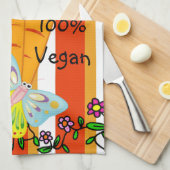 Carrots Orang Stripe 100% Vegan Kitchen Hand Towel Theedoek (Quarter Fold)