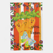 Carrots Orang Stripe 100% Vegan Kitchen Hand Towel Theedoek (Verticaal)