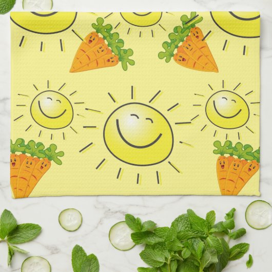 Carrots Sun Kitchen Hand Towel Theedoek (Gevouwen)