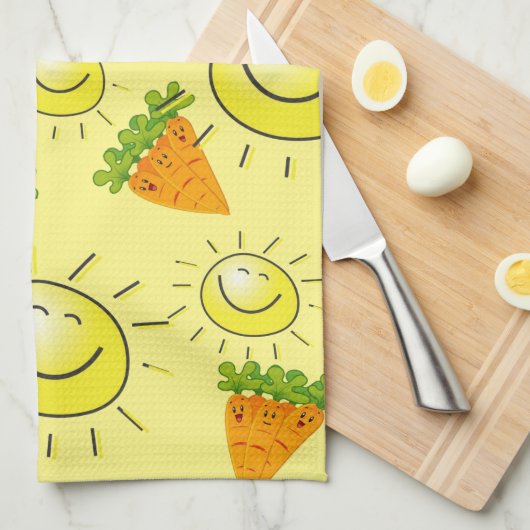 Carrots Sun Kitchen Hand Towel Theedoek (Quarter Fold)