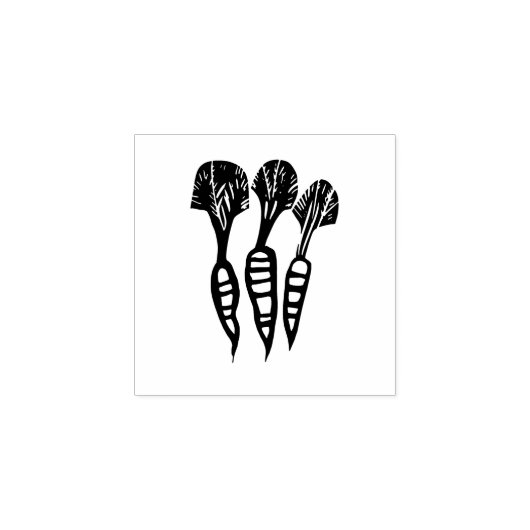 Carrots Vegetarian Vegan Menu Choice Linocut Rubberstempel (Afrduk)