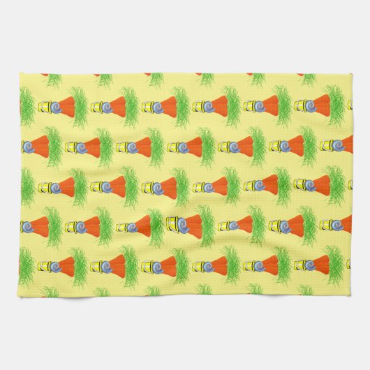 Carrots Yellow Kitchen Hand Towel Theedoek (Horizontaal)