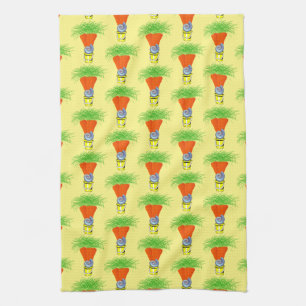 Carrots Yellow Kitchen Hand Towel Theedoek