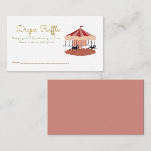 Carrousel Baby Diaper Raffle Enclosure Kaart (Voorkant / Achterkant)