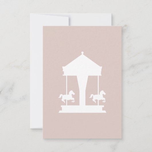 Carrousel Baby shower Guessing spel Kaart (Achterkant)