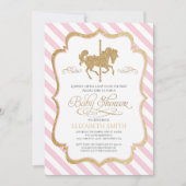 Carrousel Baby shower Invitation Kaart (Voorkant)