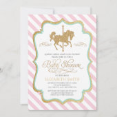 Carrousel Baby shower Invitation Kaart (Voorkant)