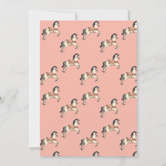  Carrousel Baby shower Invite 3 Kaart (Achterkant)