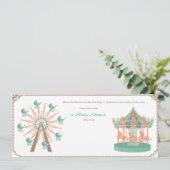 Carrousel Baby shower Invite Kaart (Staand voorkant)
