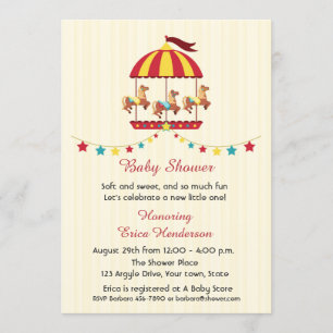 Carrousel Baby shower Kaart