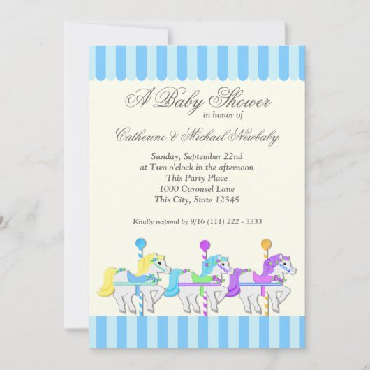 Carrousel Baby shower Kaart (Voorkant)